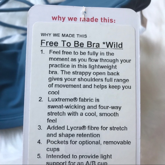 NWT ILLN LULULEMON FREE TO BE BRA WILD - - Size 10 - Picture 3 of 7